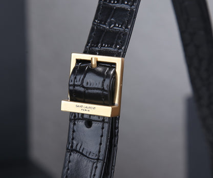 YSL Black Crocodile shoulder bag