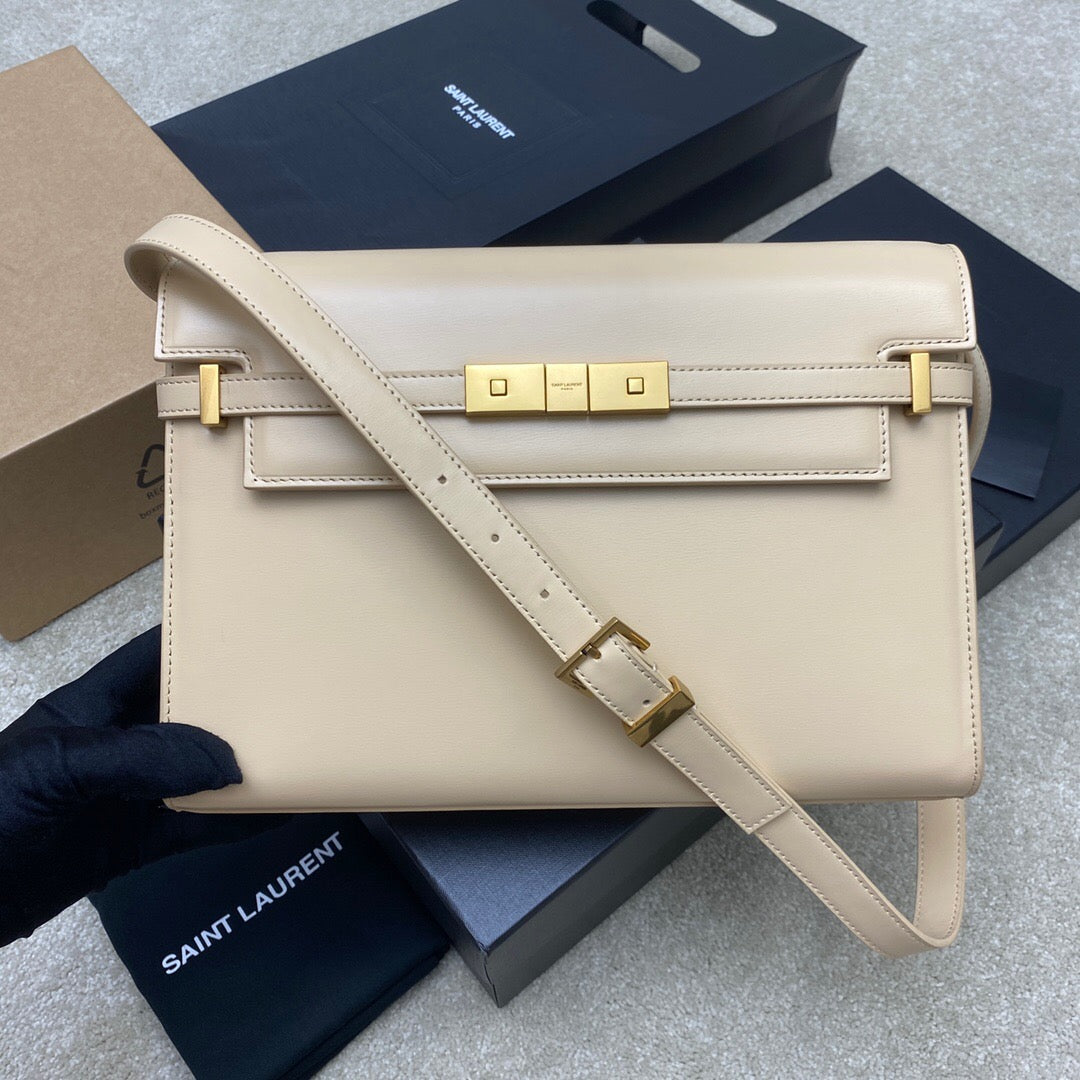 SAINT LAURENT Smooth Calfskin Manhattan Shoulder Bag