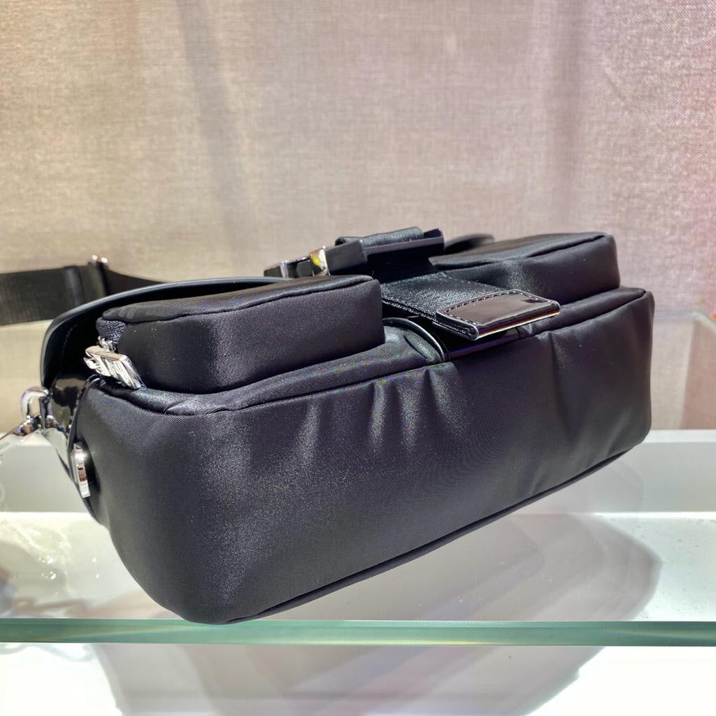 Prada Buckle Pocket Crossbody Bag Spazzolato Leather