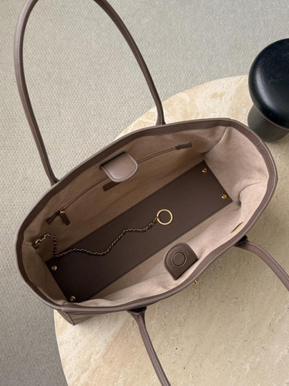 Chanel Archetype Shopping Tote Brown Gold Hardware