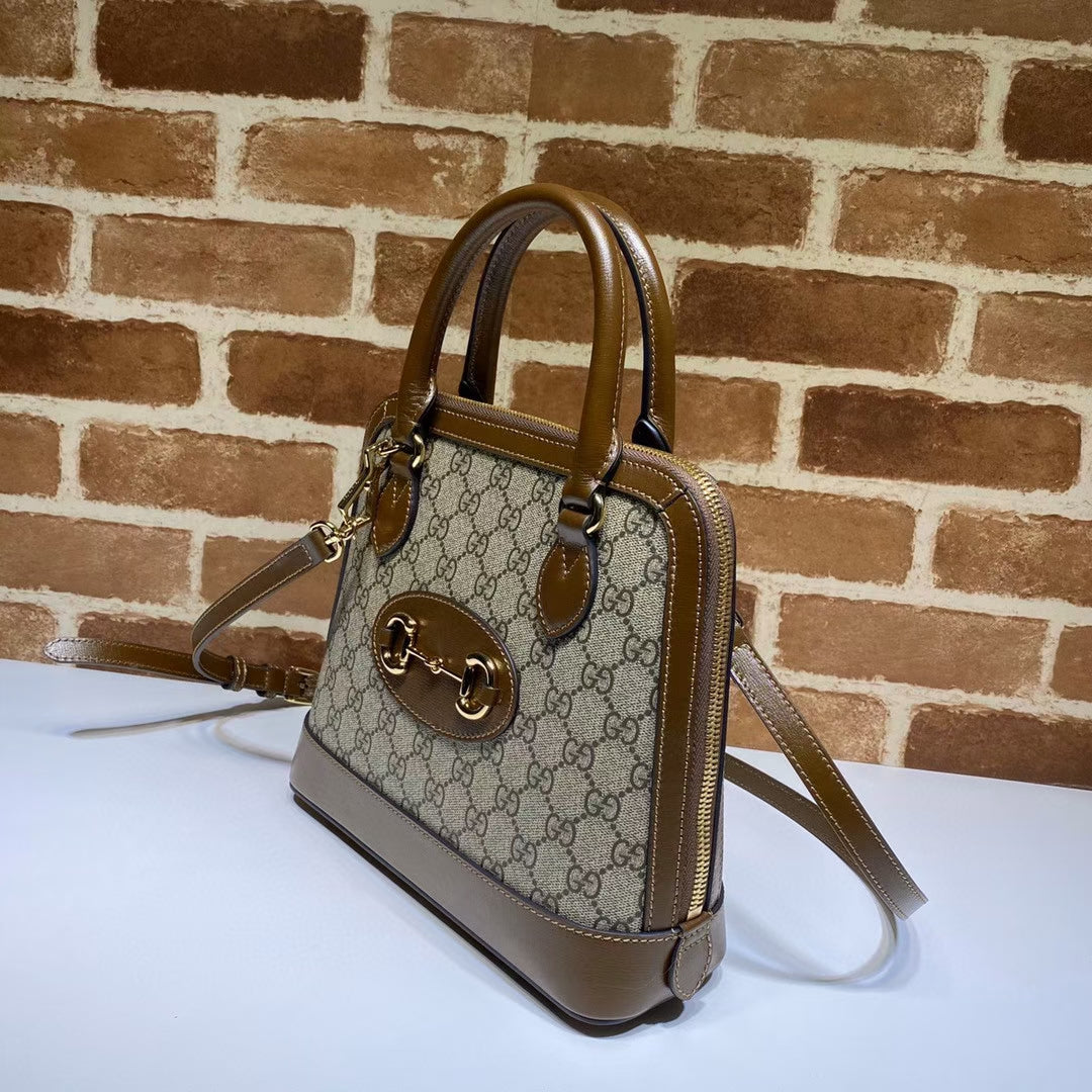 Gucci GG Supreme Canvas Horsebit 1955 Small Top Handle Bag