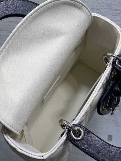 DIOR Lady Dior Bag with Chain Two-Tone Latte and Black