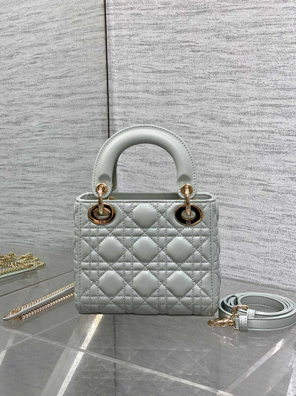 Dior Mini Lady Dior Bag in opaline gray