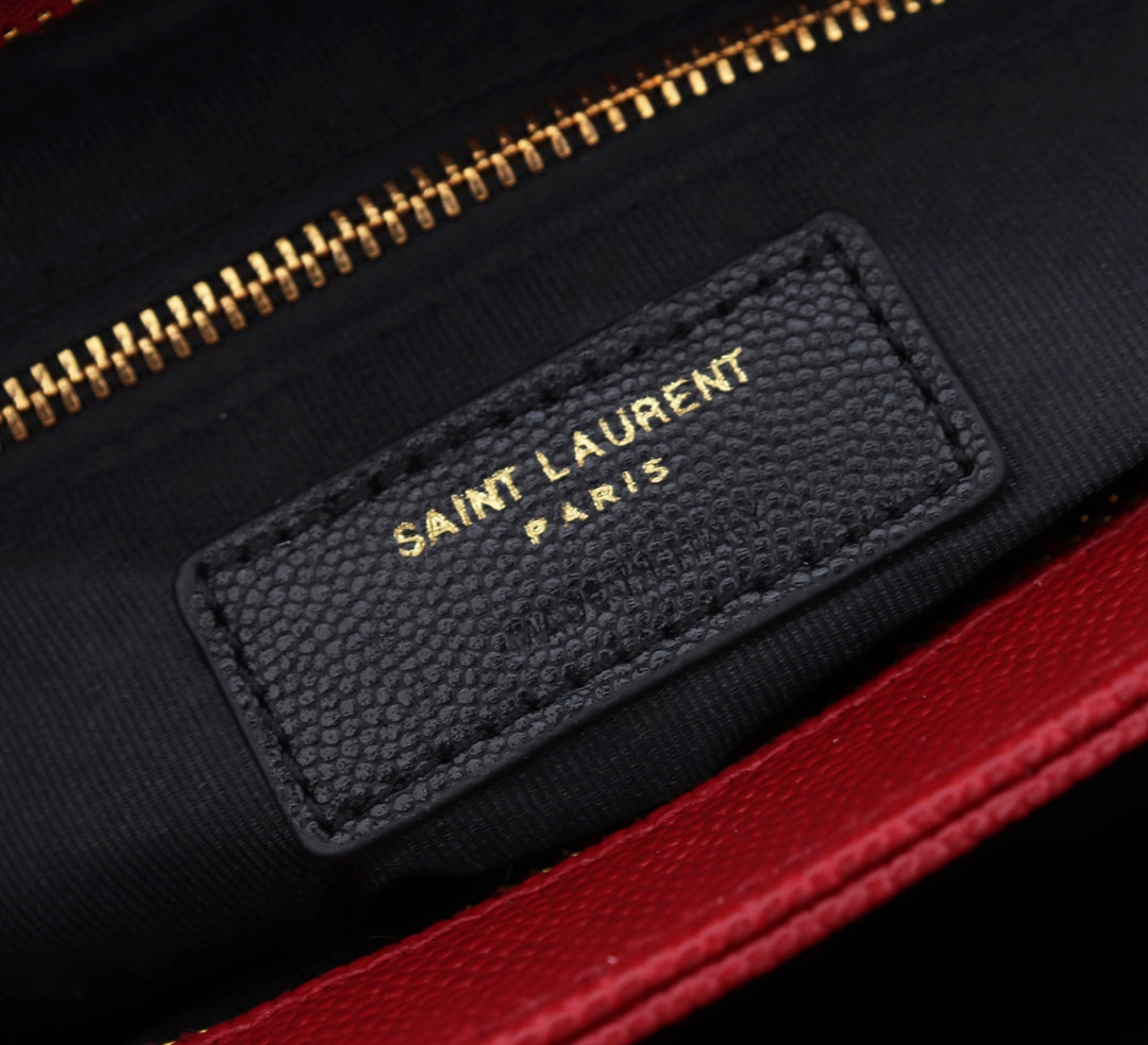 Saint Laurent Tribeca shoulder bag in burgundy leather