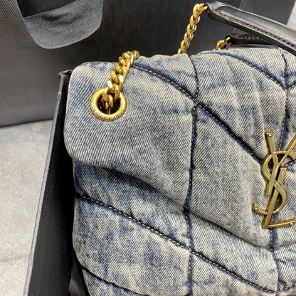 SAINT LAURENT Solferino Medium Cotton And Leather Shoulder Bag