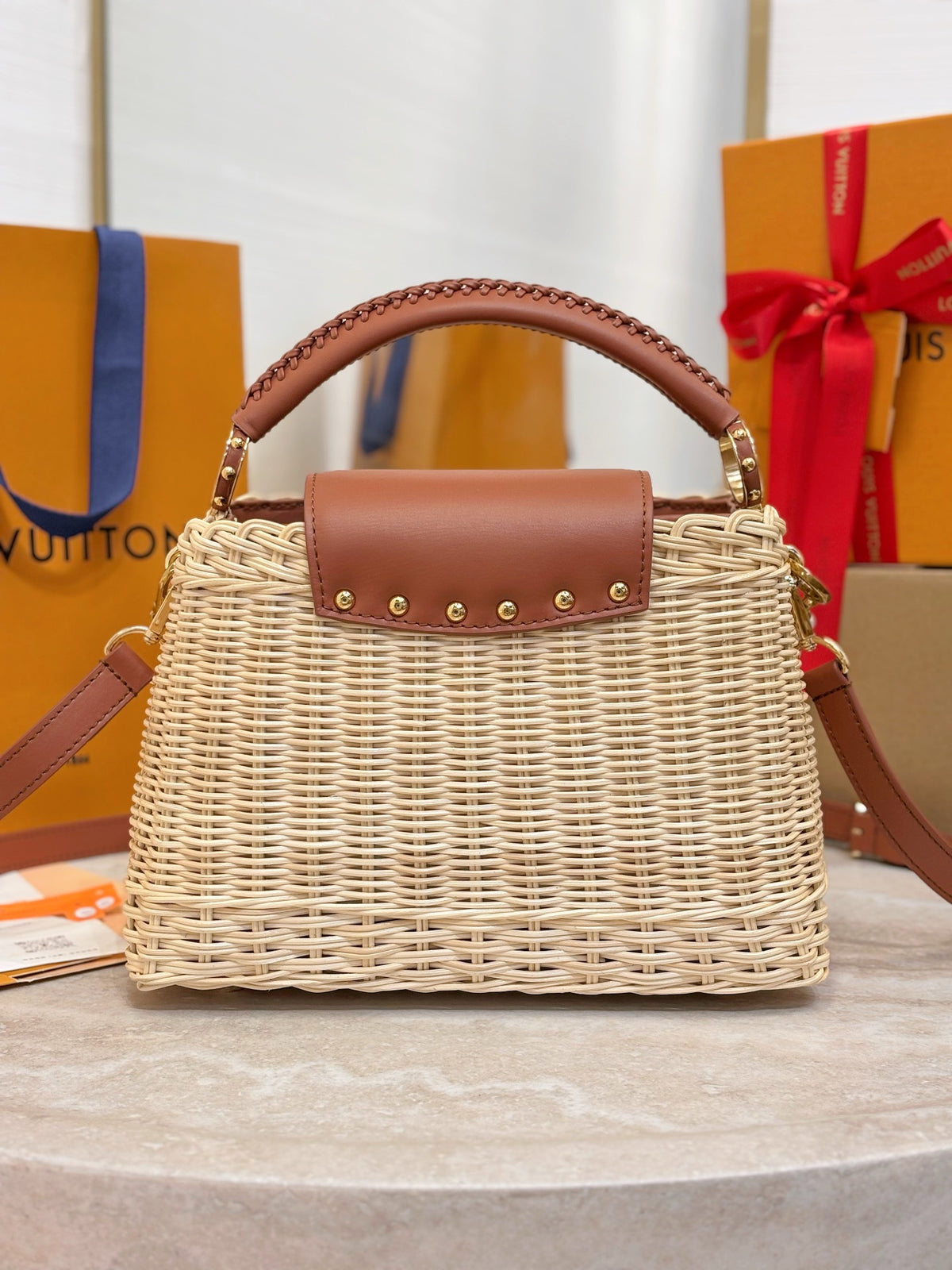 Louis Vuitton Capucines BB Handbag Brown Beige