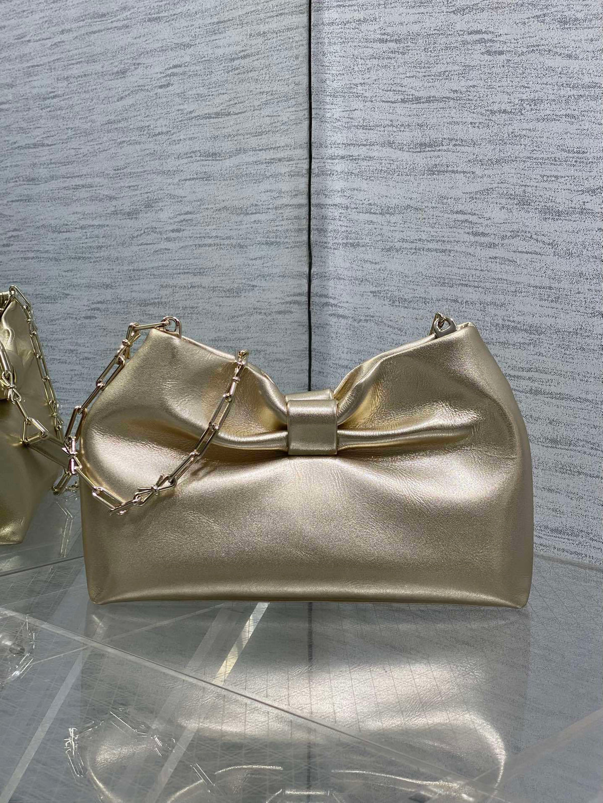 Dior Bow Bag Gold Lambskin