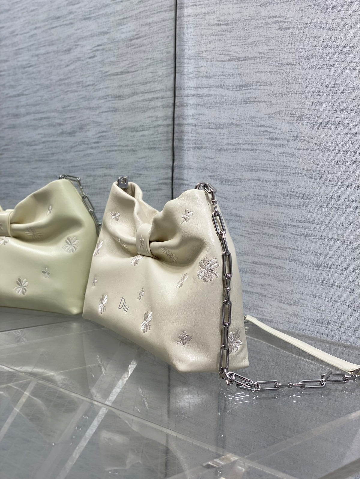 Dior Bow Bag Small Latte Lambskin