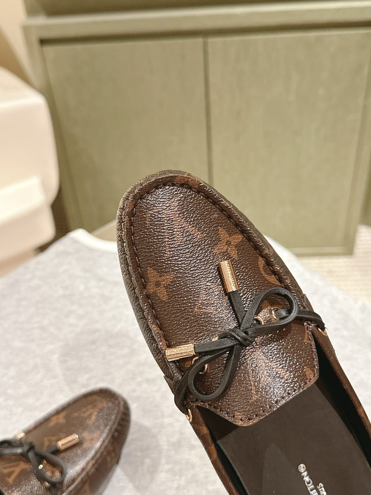 LV Women Brown Leather Loafers