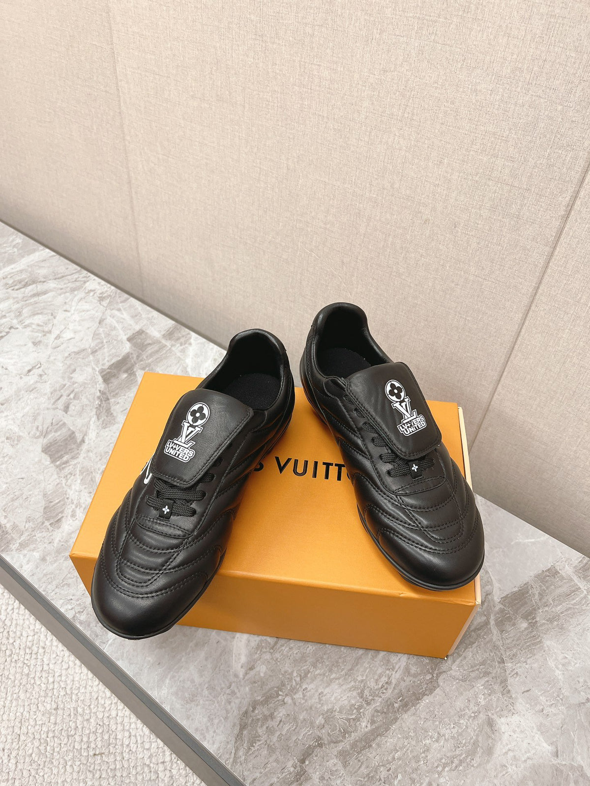 LV Women Black Leather Sneakers