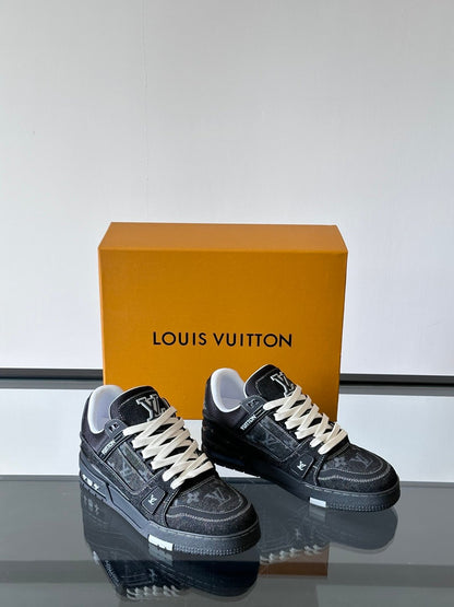 LV Men Black Suede Sneakers