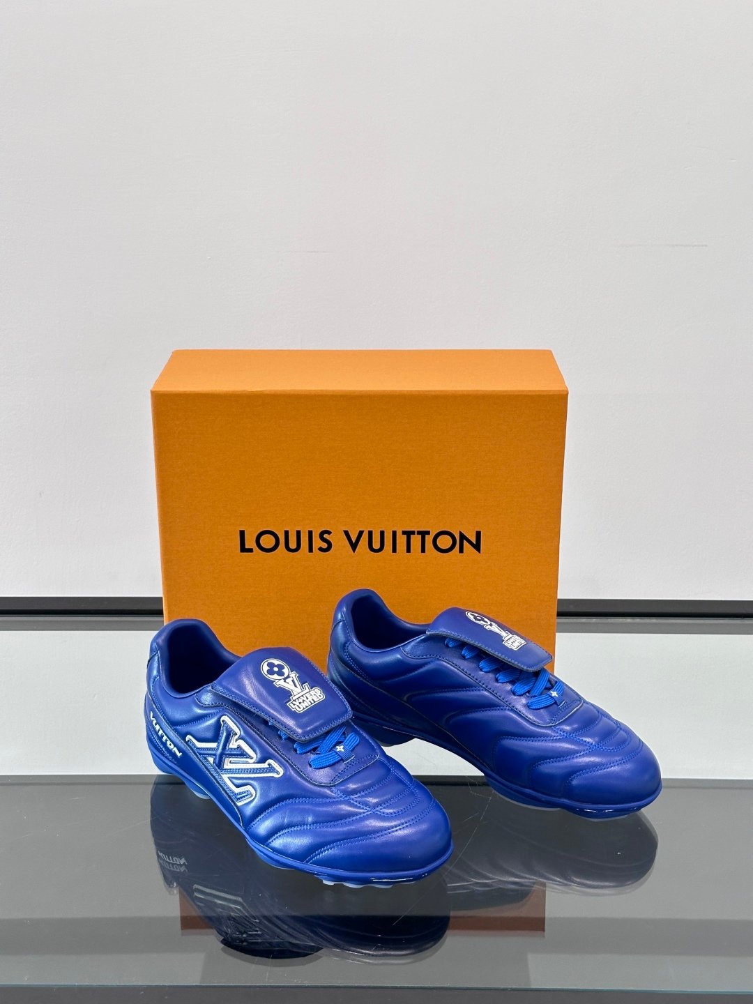 LV Men Blue Leather Sneakers