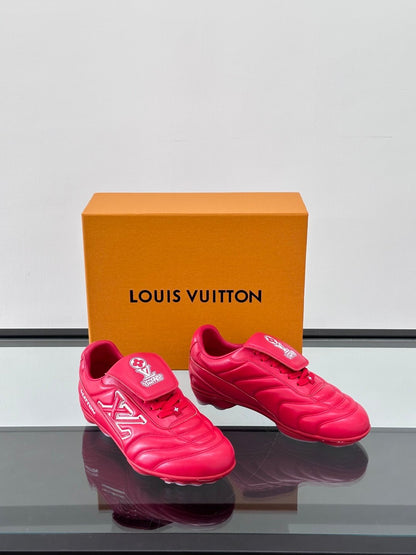 LV Men Red Leather Sneakers