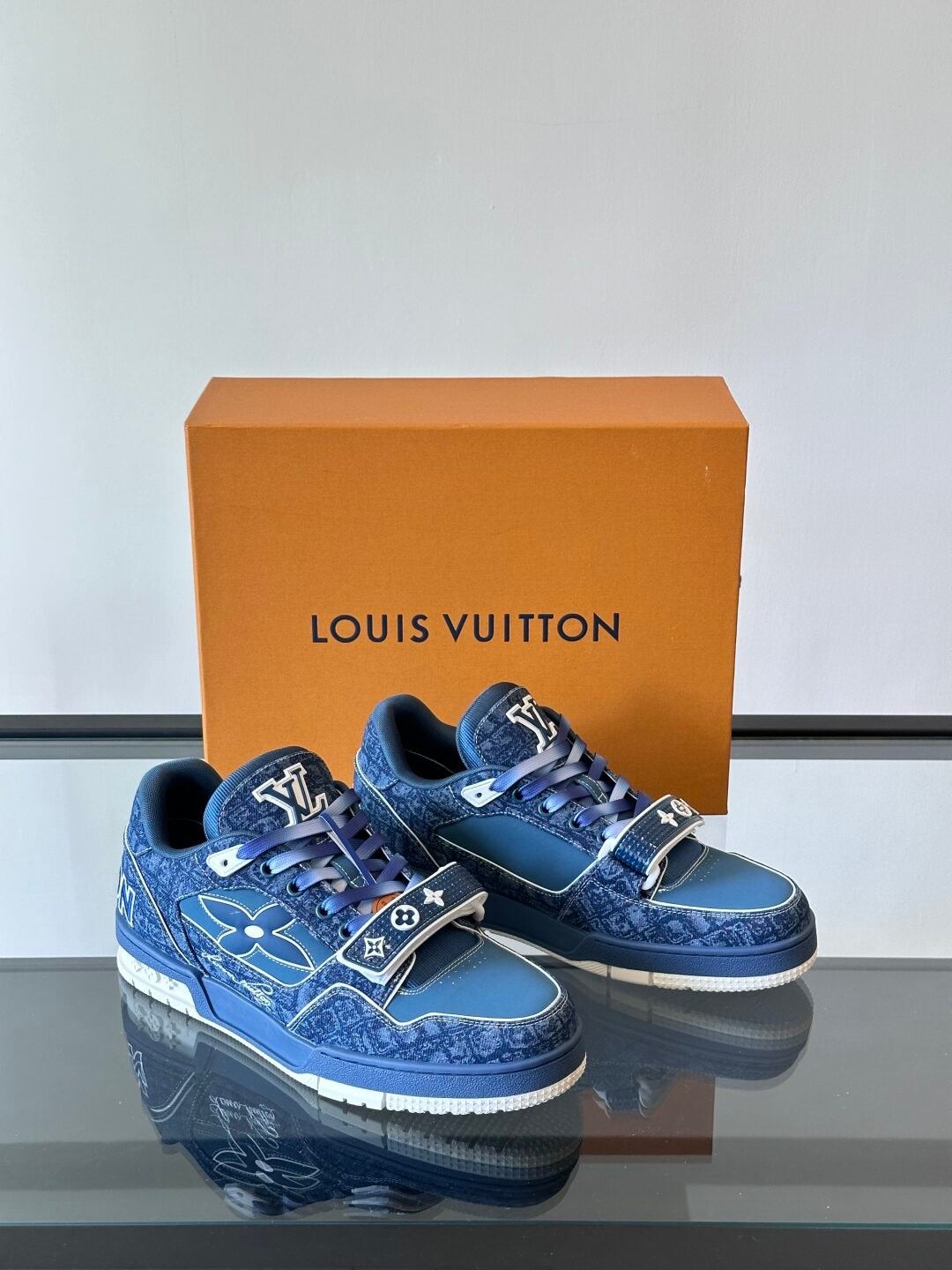 LV Men Navy Denim Sneakers