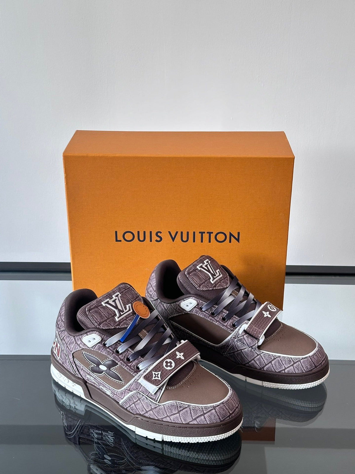LV Men Brown Textile Sneakers