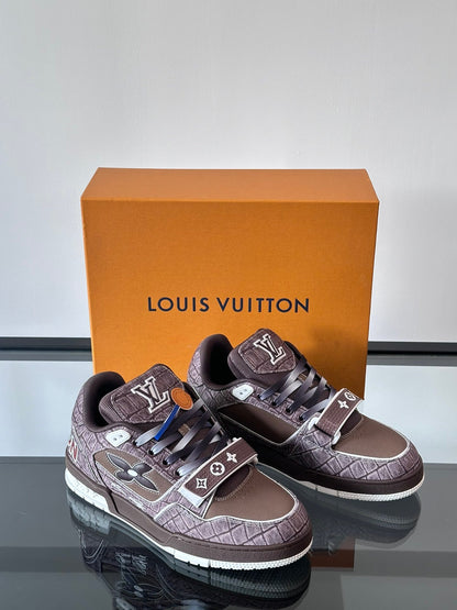 LV Men Brown Textile Sneakers