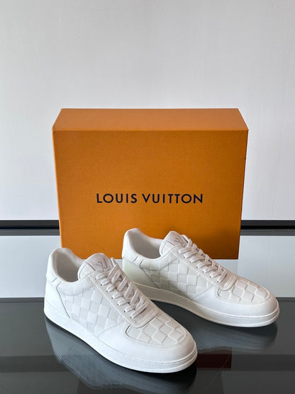 LV Men White Leather Sneakers