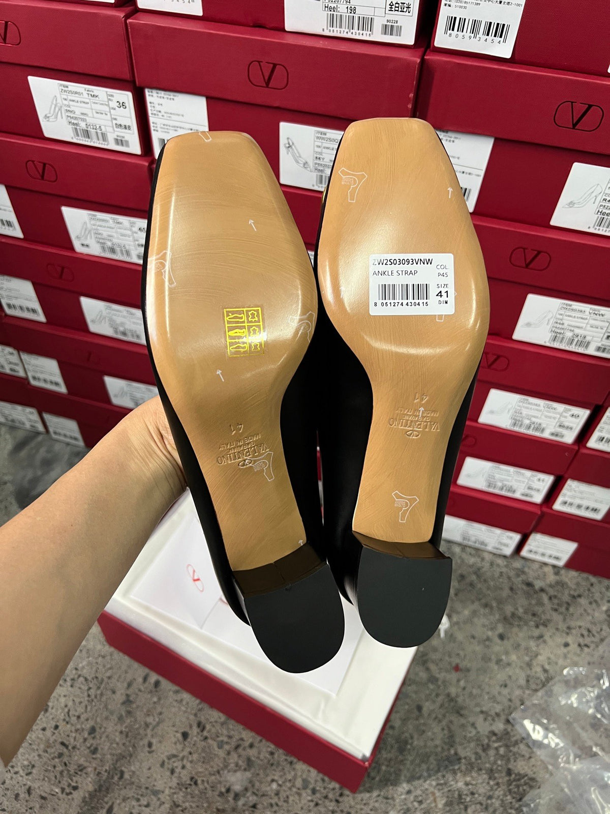 Valentino Women Black Leather Heels
