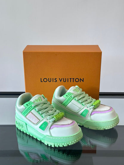 LV Men Light Green Leather Sneakers