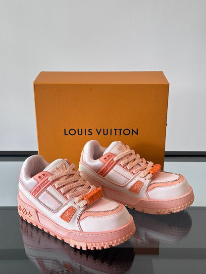 LV Men Pink Leather And Mesh Sneakers