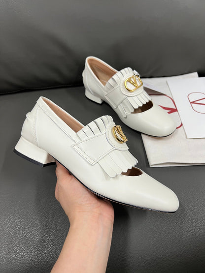 Valentino Women White Leather Heels