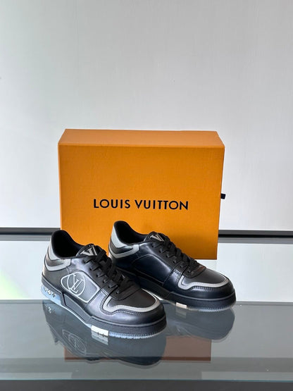 LV Men Black Leather Sneakers
