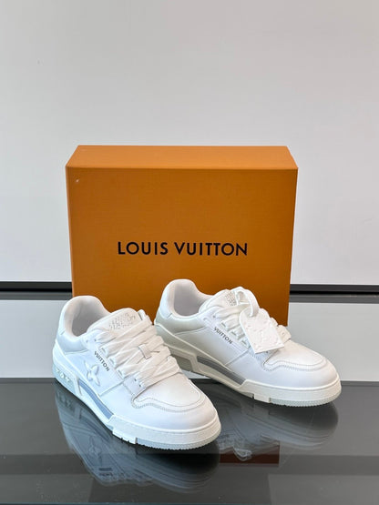 LV Men White Leather Sneakers