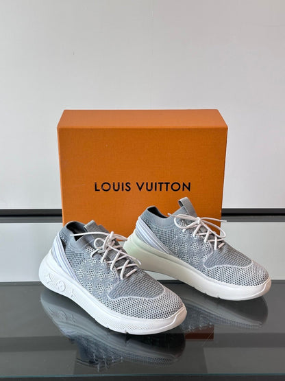 LV Men Grey Knit Fabric Sneakers