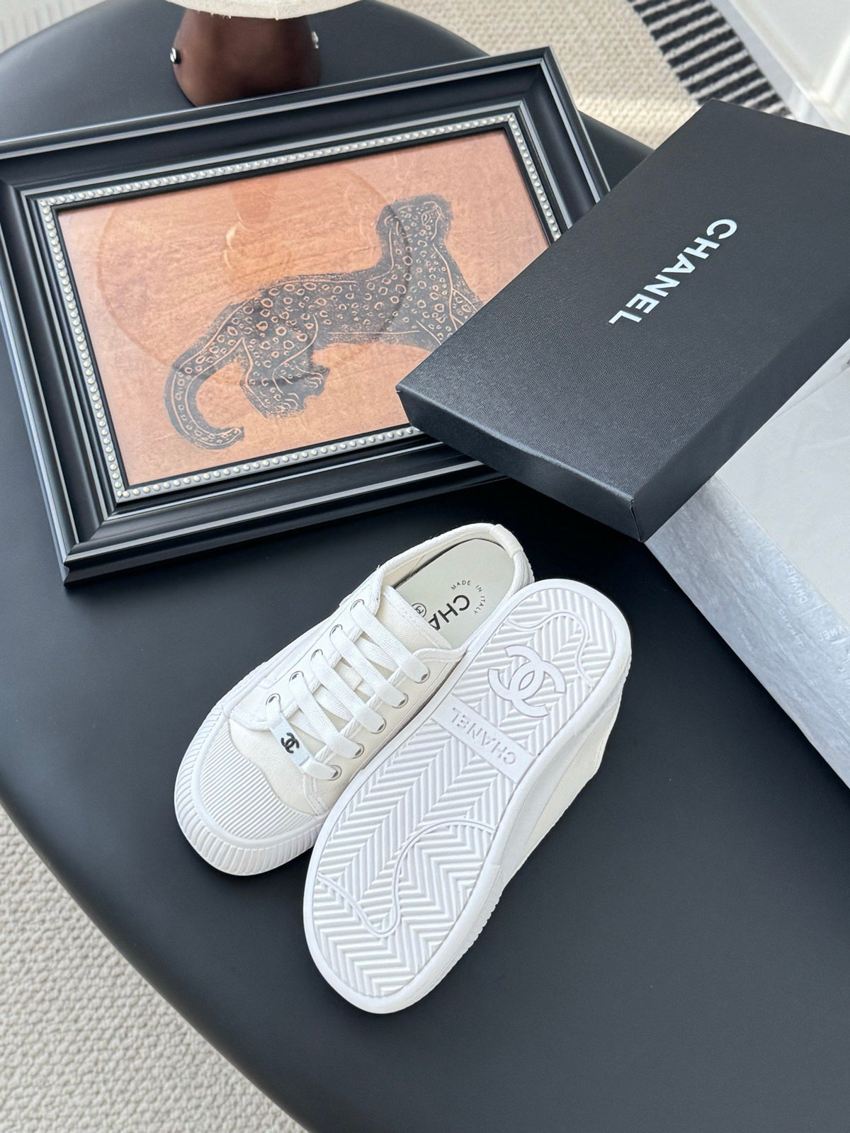 Chanel Women White Canvas Sneakers