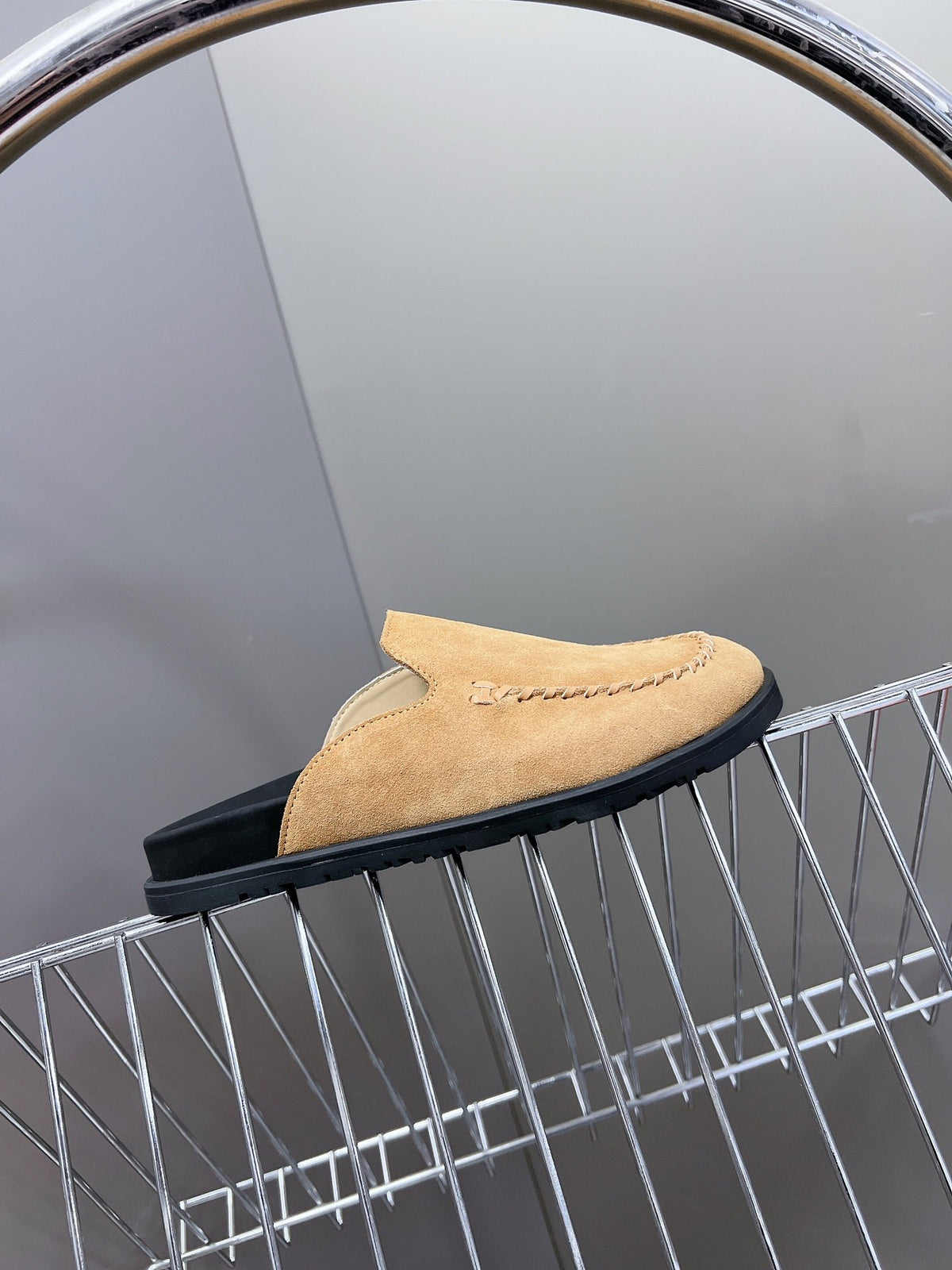 Hermes Women Tan Suede Slip On Mules
