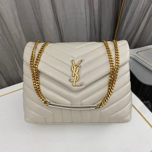 SAINT LAURENT SM LOULOU MONOGRAM QUILTED LEATHER BAG