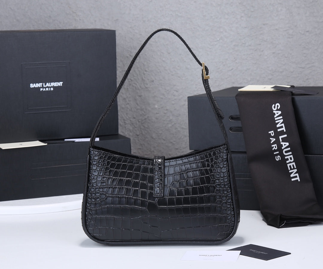 YSL Black Crocodile shoulder bag