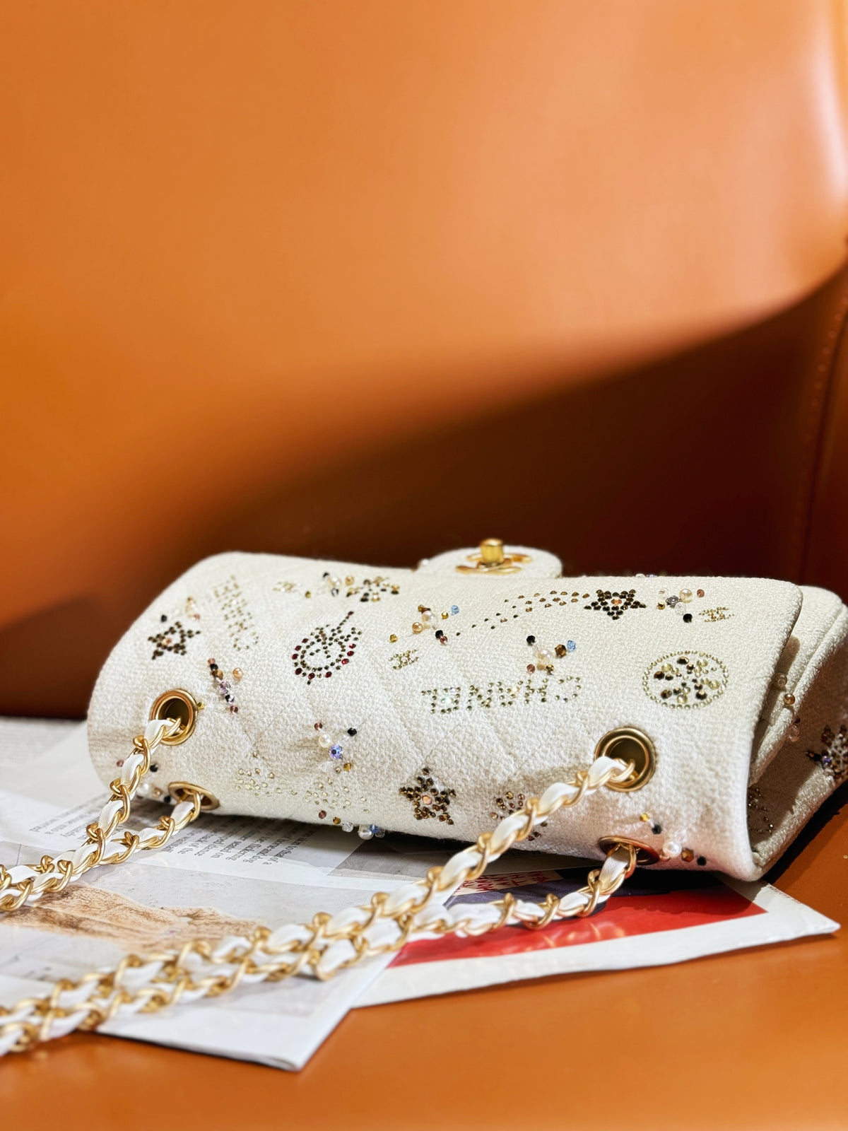 Chanel Flap Bag Leather Bag with Gold Hardware