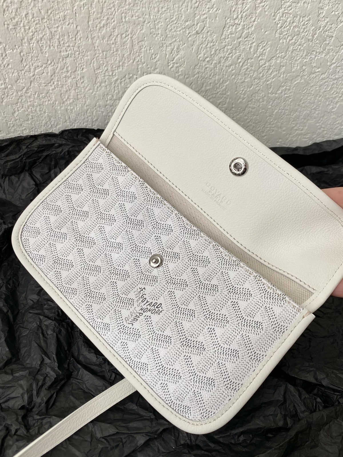 Goyard White Goyardine Canvas & Chevroches Calfskin Saint Louis PM Tote
