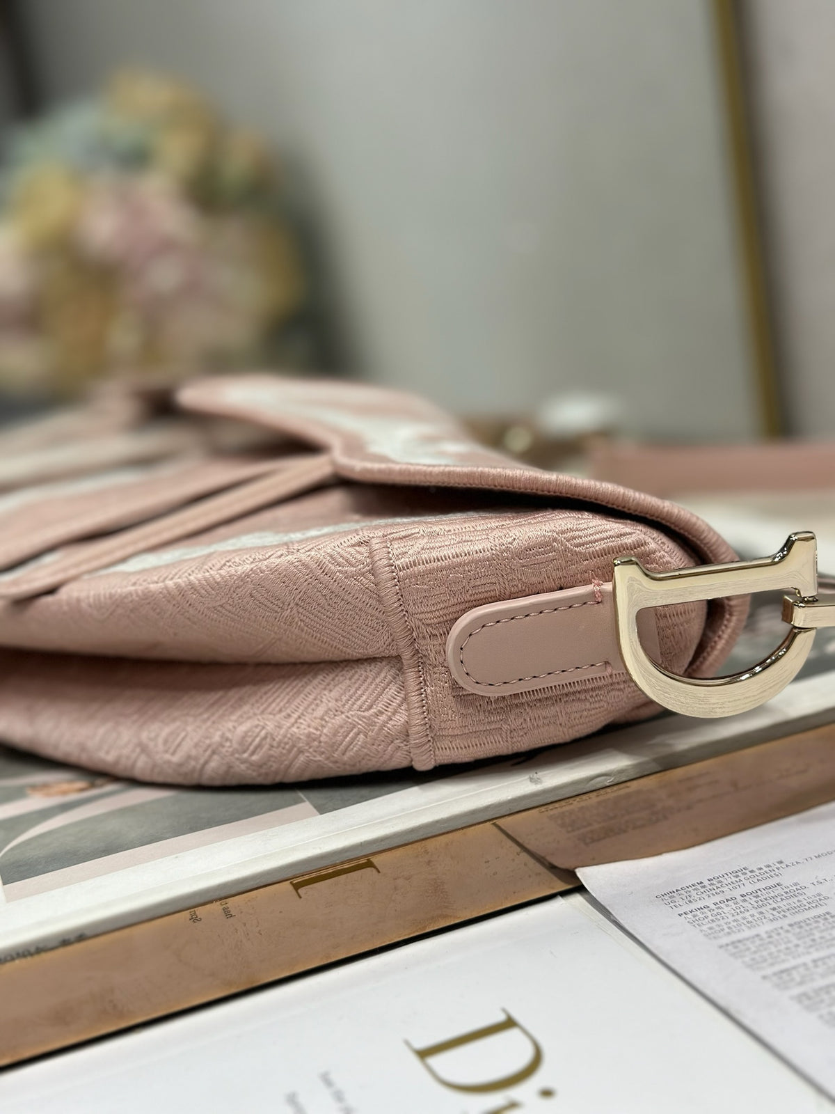 Dioramour Small Saddle Bag with Strap Soupir Pink