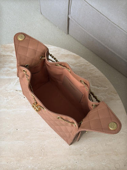 Chanel Small 25 Bag in Caramel Caviar Leather