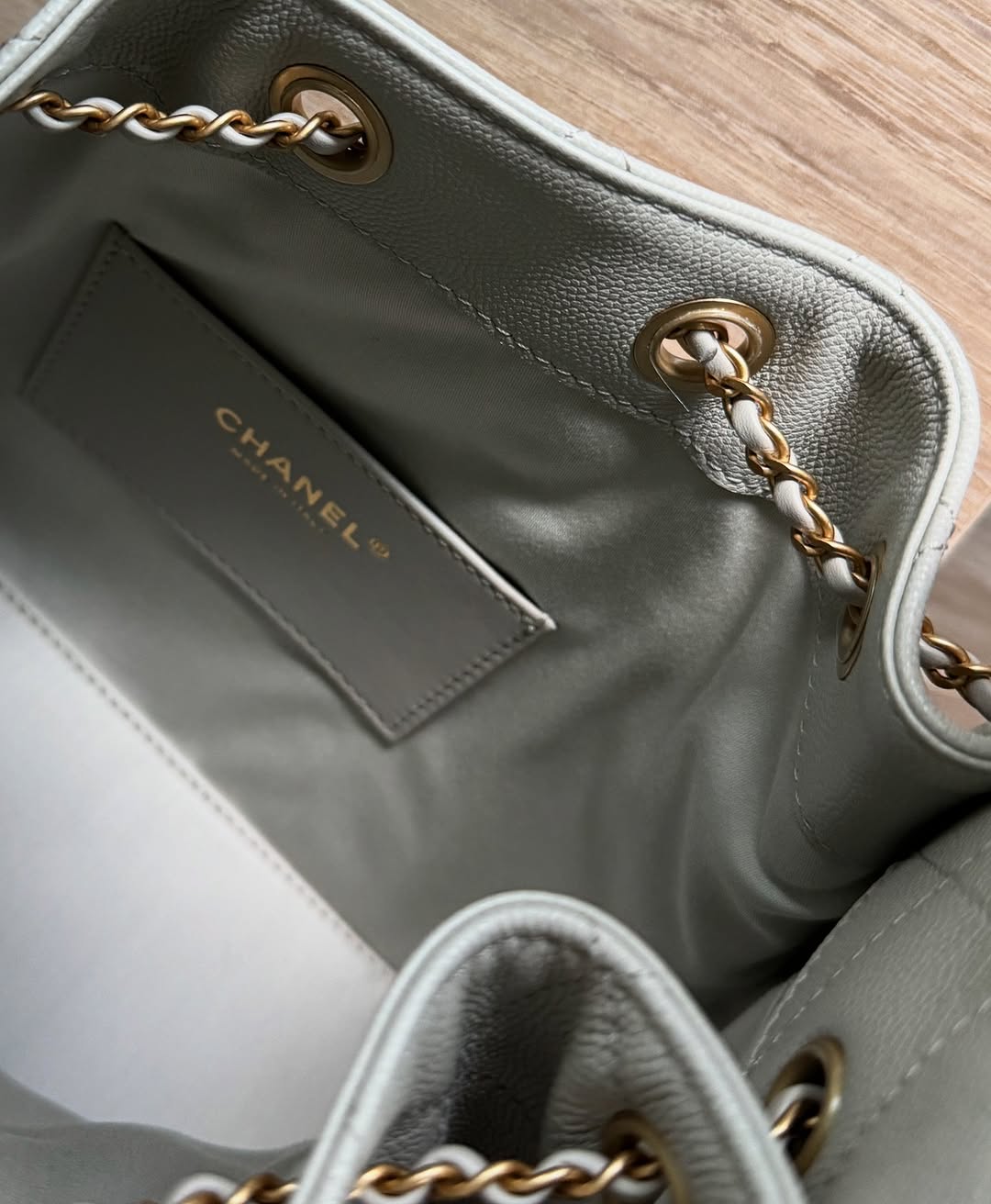 Chanel Small 25 Grey with Gold Hardware