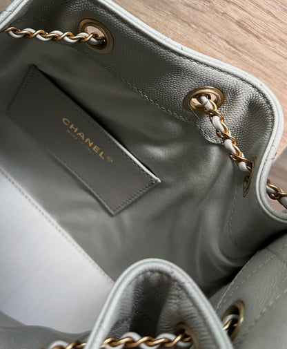 Chanel Small 25 Grey with Gold Hardware