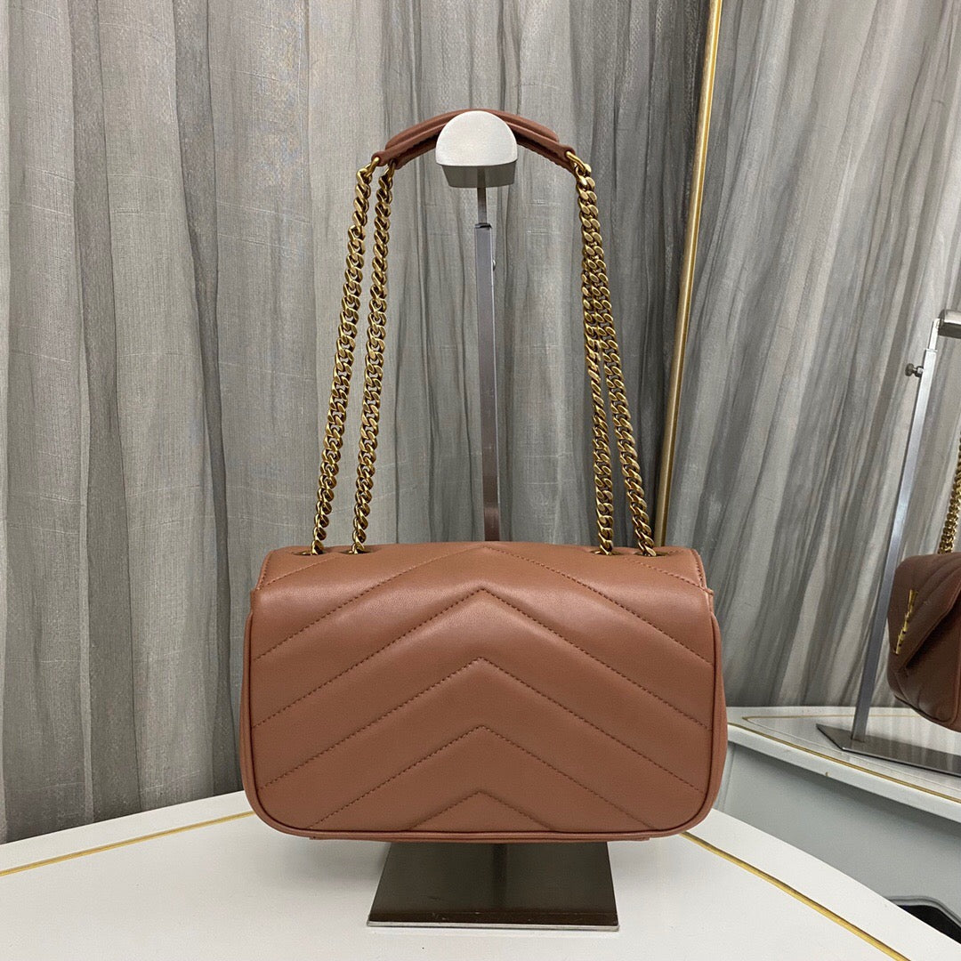 YSL Loulou medium in Matelassé Lambskin HORTENSIA