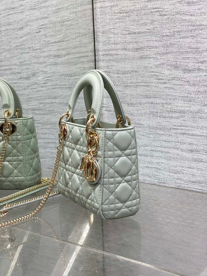 Dior Mini Lady Dior Bag in opaline gray
