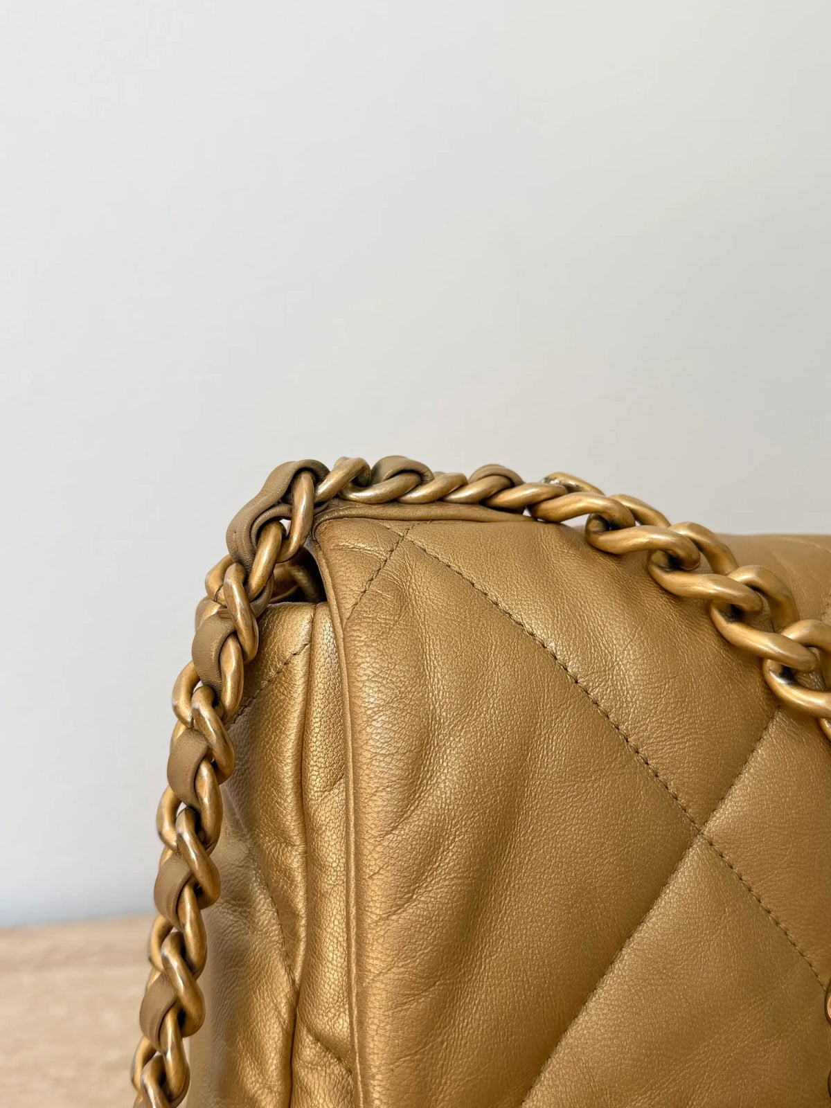 Chanel 19 Small Metallic Gold Lambskin
