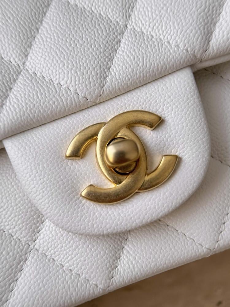 Chanel Small Classic Flap Top Handle White