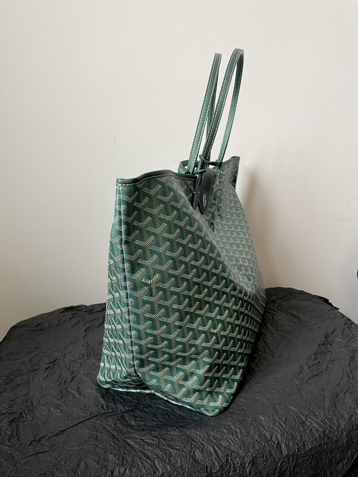 Goyard Green Goyardine Coated Canvas and Leather Saint Louis GM Tote