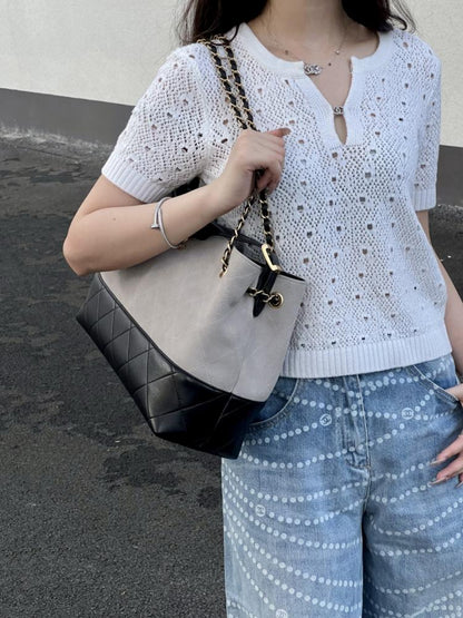 Chanel Suede Calfskin Small Hobo Bag