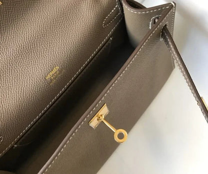 Hermès Kelly Pochette Mini Bag Brown
