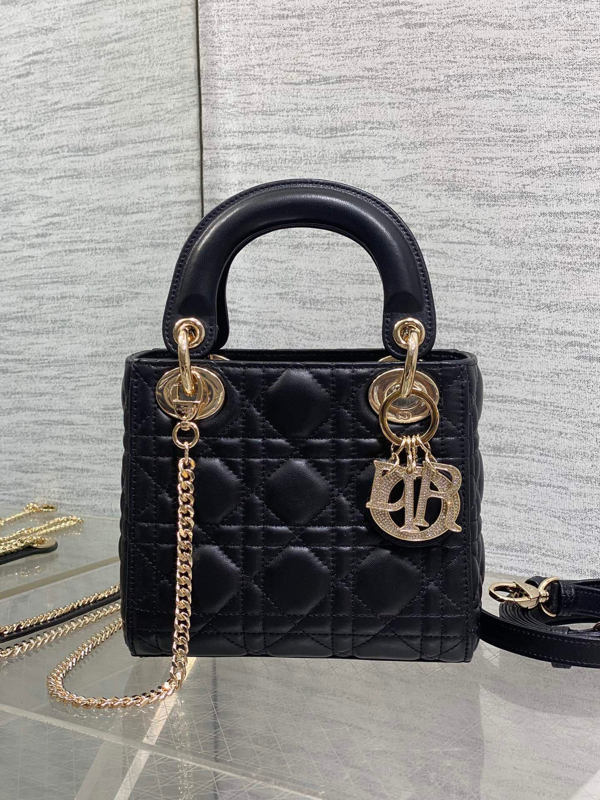 Christian Dior Mini Lady Dior bag in Black