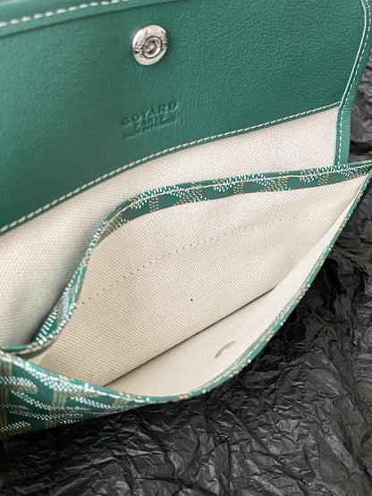 Goyard Green Goyardine Canvas & Chevroches Calfskin Saint Louis PM Tote