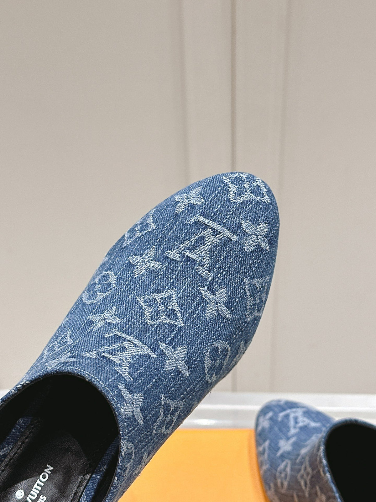 LV Women Blue Denim Mules