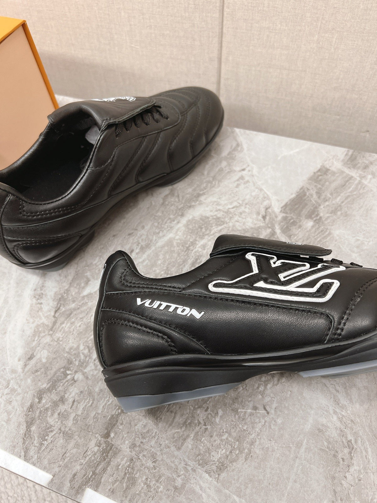 LV Women Black Leather Sneakers