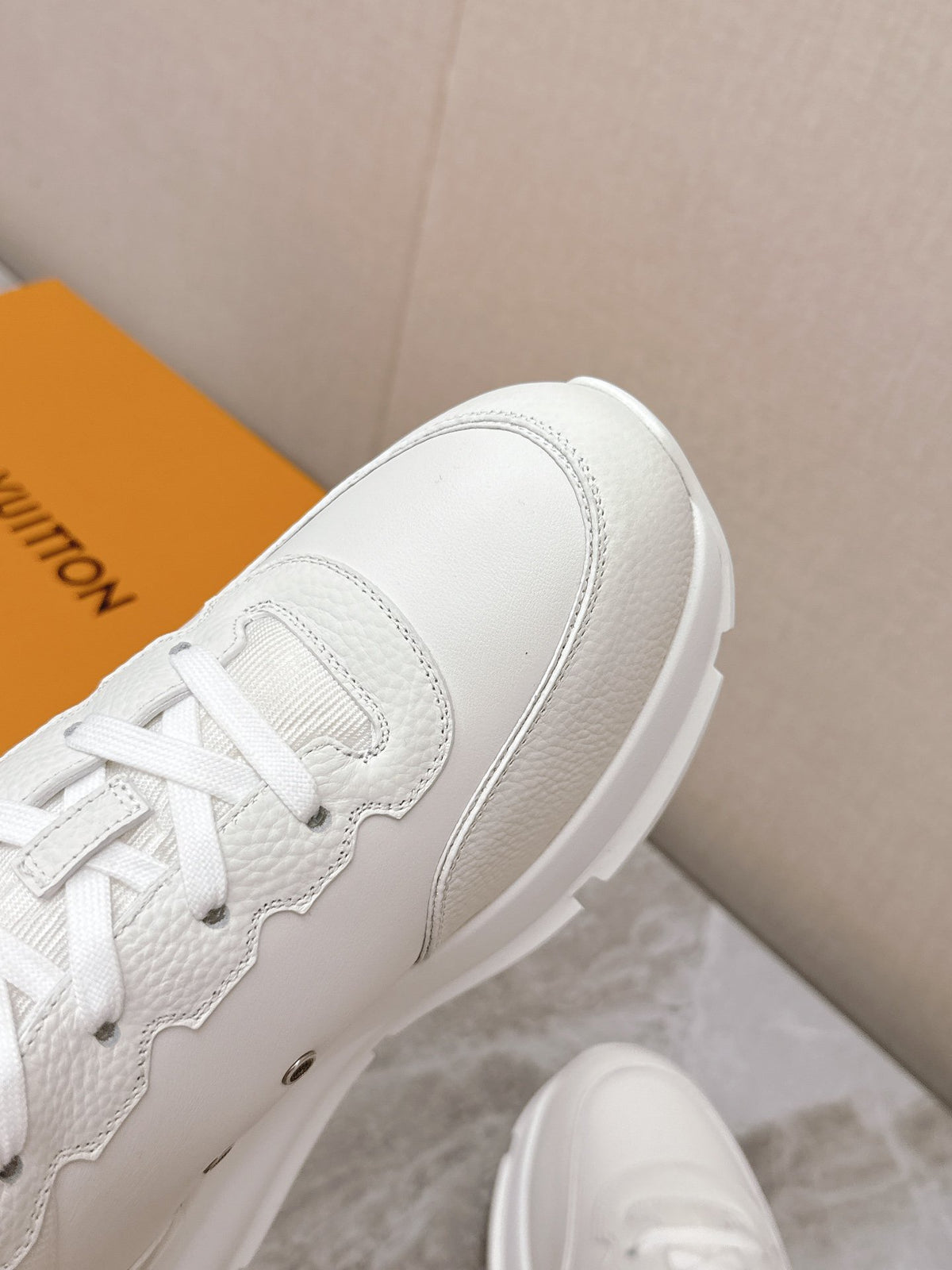 LV Women White Leather Sneakers